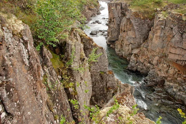 Horská řeka ve skalách. — Stock fotografie