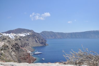 Deniz yaz peyzaj: Ege ve Yunan Adası.