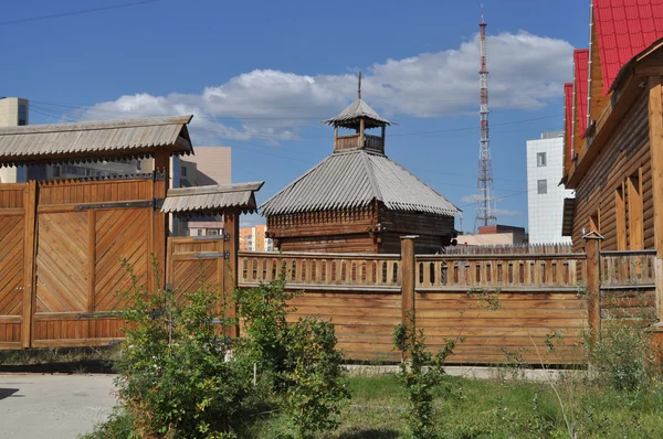 Den gamla trästaden, yakutsk. — Stockfoto