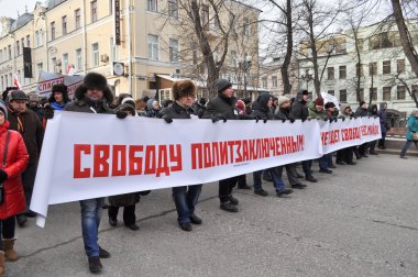 Moskova 02.02.2014 siyasi tutsaklar desteklemek üzere Mart.