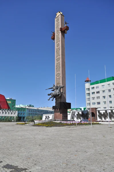 Stella pe Piața Victoriei, Yakutsk . — Fotografie, imagine de stoc