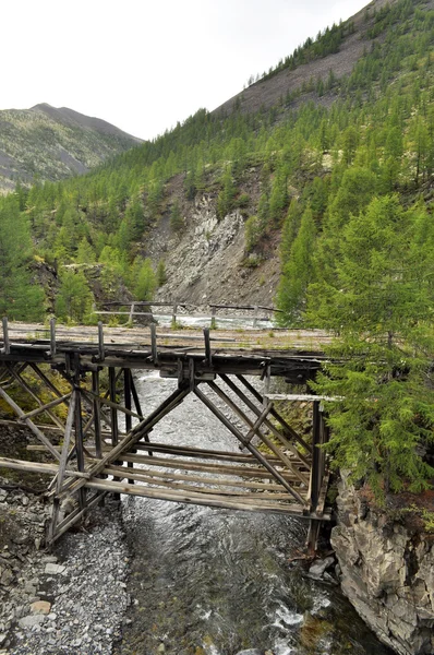A velha ponte nas montanhas. — Fotografia de Stock