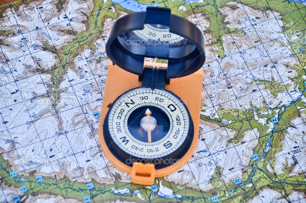 Open compass on the map — Stock Photo © sergunt 44700857