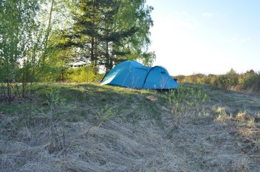 Ormanda kamp çadırı.