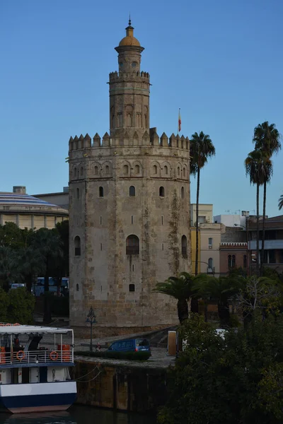 Torre Dorada Sevilla Terraplén Capital Andalucía España —  Fotos de Stock