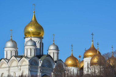 Moskova Kremlin tapınakları. Rusya 'nın başkentinde Ortodoks katedralleri.