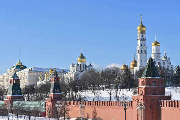 Chrámy Moskevského Kremlu Pravoslavné Katedrály Centru Hlavního Města Ruska — Stock fotografie