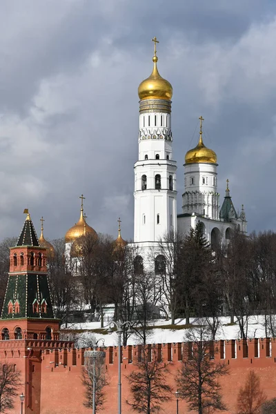 Świątynie Moskiewskiego Kremla Katedry Prawosławne Centrum Stolicy Rosji — Zdjęcie stockowe