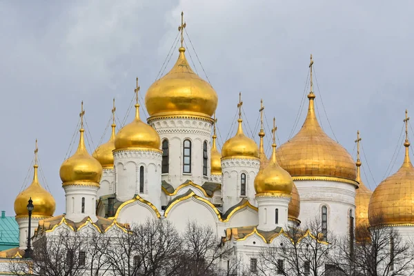 Temples Kremlin Moscou Cathédrales Orthodoxes Centre Capitale Russie — Photo