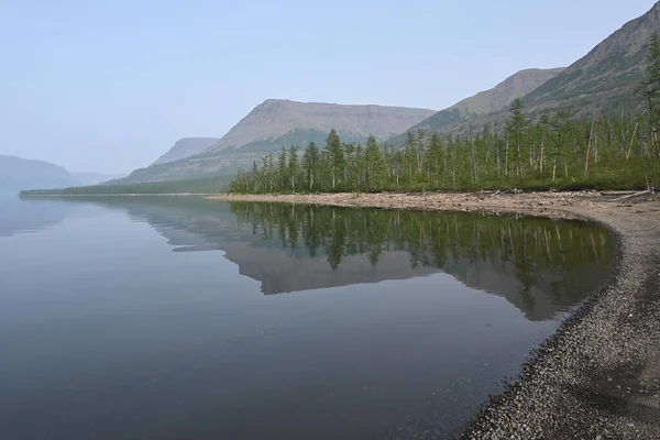 Jezero Náhorní Plošině Putorana Krajina Jezera Mezi Horami Severu Krasnojarského — Stock fotografie