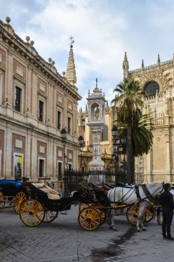 Seville Katedrali. Sevilla 'daki Katolik Katedrali (Endülüs, İspanya), Avrupa' nın en büyük Gotik katedrali..