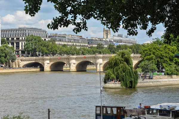 Seine Embankment Paris Paysage Aquatique Dans Centre Capitale France — Photo