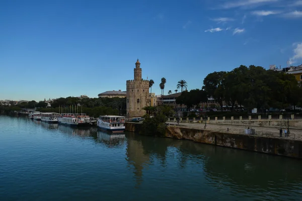 Promenade Seville City Center Seville Andalusia Spain — стоковое фото