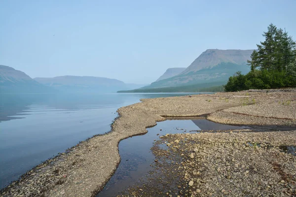 Lake Putorana Plateau Summer Landscape Mountain Lake North Eastern Siberia — Zdjęcie stockowe