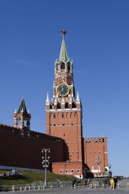 Moskova Kremlin 'i. Moskova 'daki Kızıl Meydan, Rusya.