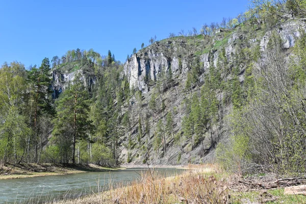 Rocks Banks Zilim River Spring Nature Park Zilim Bashkiria Ural — Stock Photo, Image