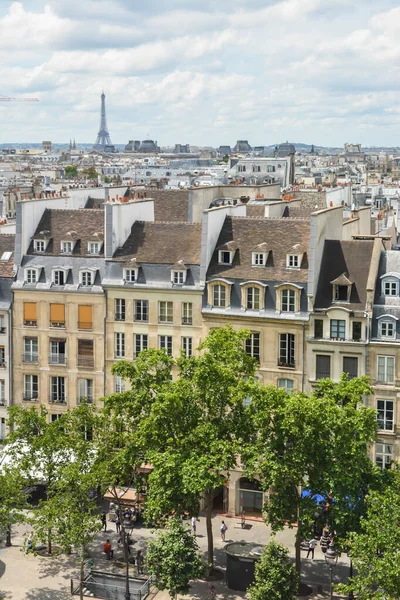 Paříž Střechy Centra Pompidou Pohled Shora Hlavní Město Francie — Stock fotografie