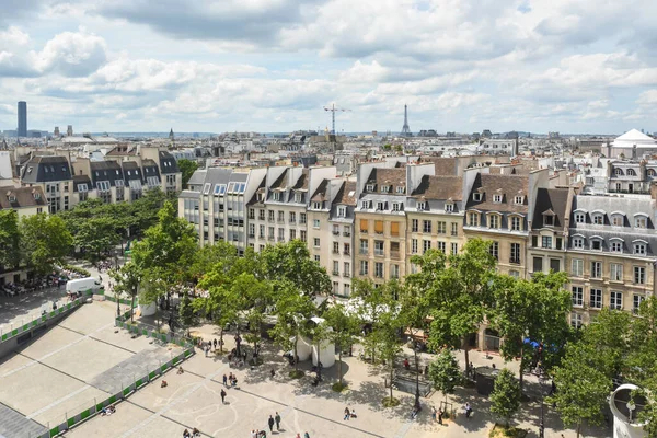 Paříž Střechy Centra Pompidou Pohled Shora Hlavní Město Francie — Stock fotografie