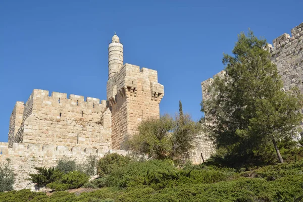 Las Murallas Ciudad Vieja Jerusalén Paisaje Urbano Parte Histórica Capital —  Fotos de Stock