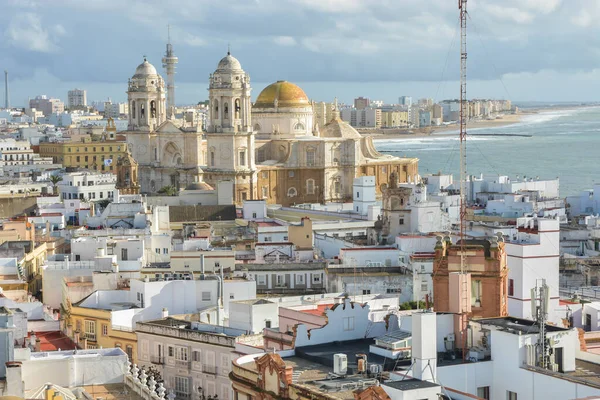 Catedral Santa Cruz Cádiz Espanha Embankment Cidade Cádiz — Fotografia de Stock