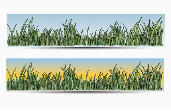 Баннеры с травой — стоковый вектор