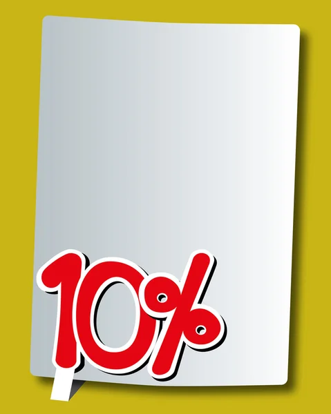 Deset procent ikona na bílém papíře — Stockový vektor
