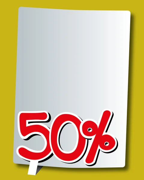 Padesát procent ikona na bílém papíře — Stockový vektor