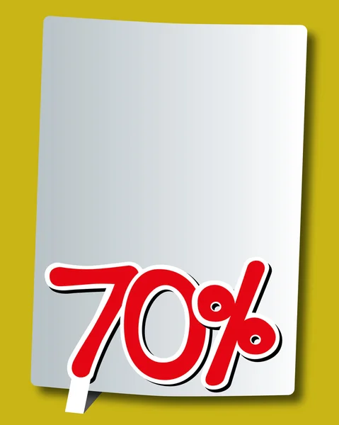 Sedmdesát procent ikona na bílém papíře — Stock vektor