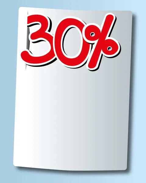 白い紙の上の 30 ％ のアイコン — ストックベクタ