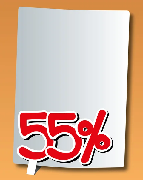 Paper with fifty-five percent icon — Stock Vector