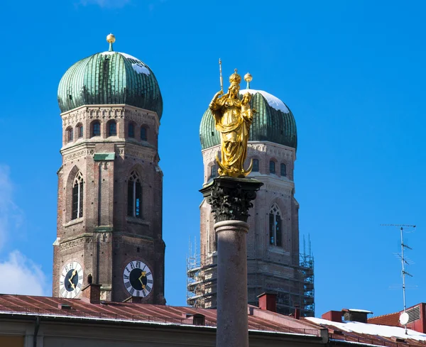 慕尼黑玛利亚广场和市政厅，德国 — 图库照片
