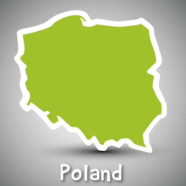 Abstract icon map of Poland — Stock Vector