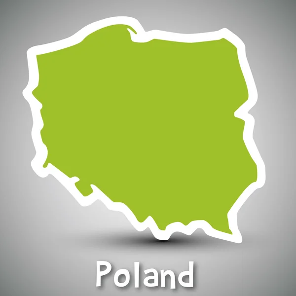 Abstrakte Symbolkarte von Polen — Stockvektor