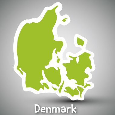 Danimarka harita sticker