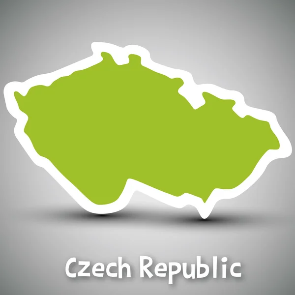 Czech Republic map sticker — Stock Vector