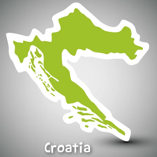 Croácia mapa adesivo —  Vetores de Stock