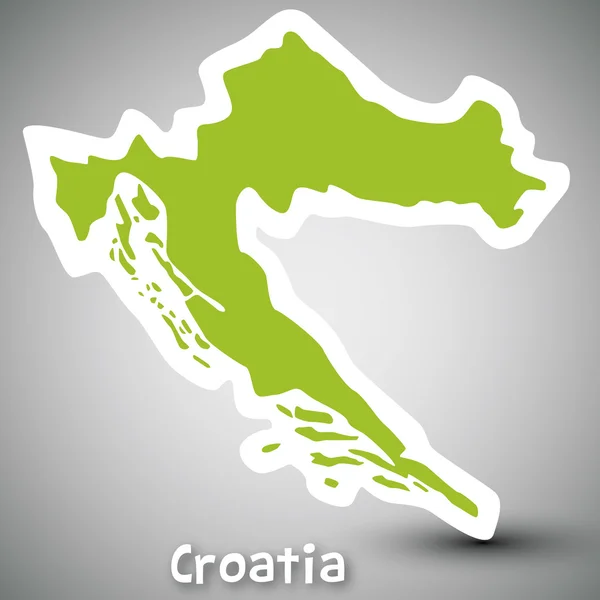 Kroatië kaart sticker — Stockvector