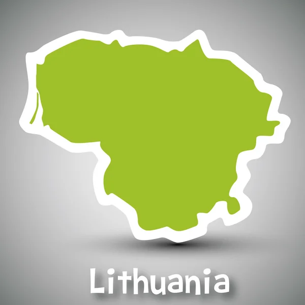 Lituania mapa pegatina — Vector de stock