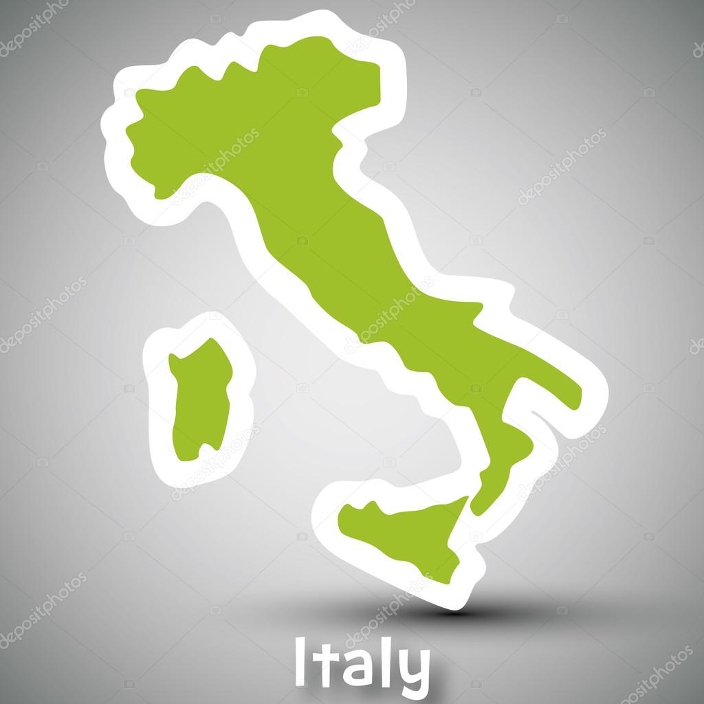 Italy map sticker