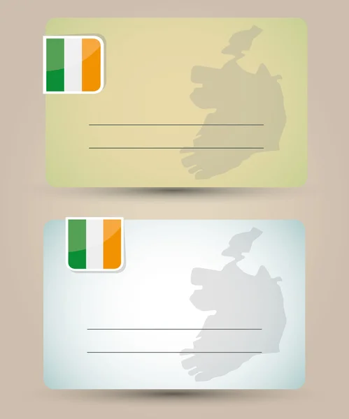 Business card with flag and map of Ireland — Stock Vector