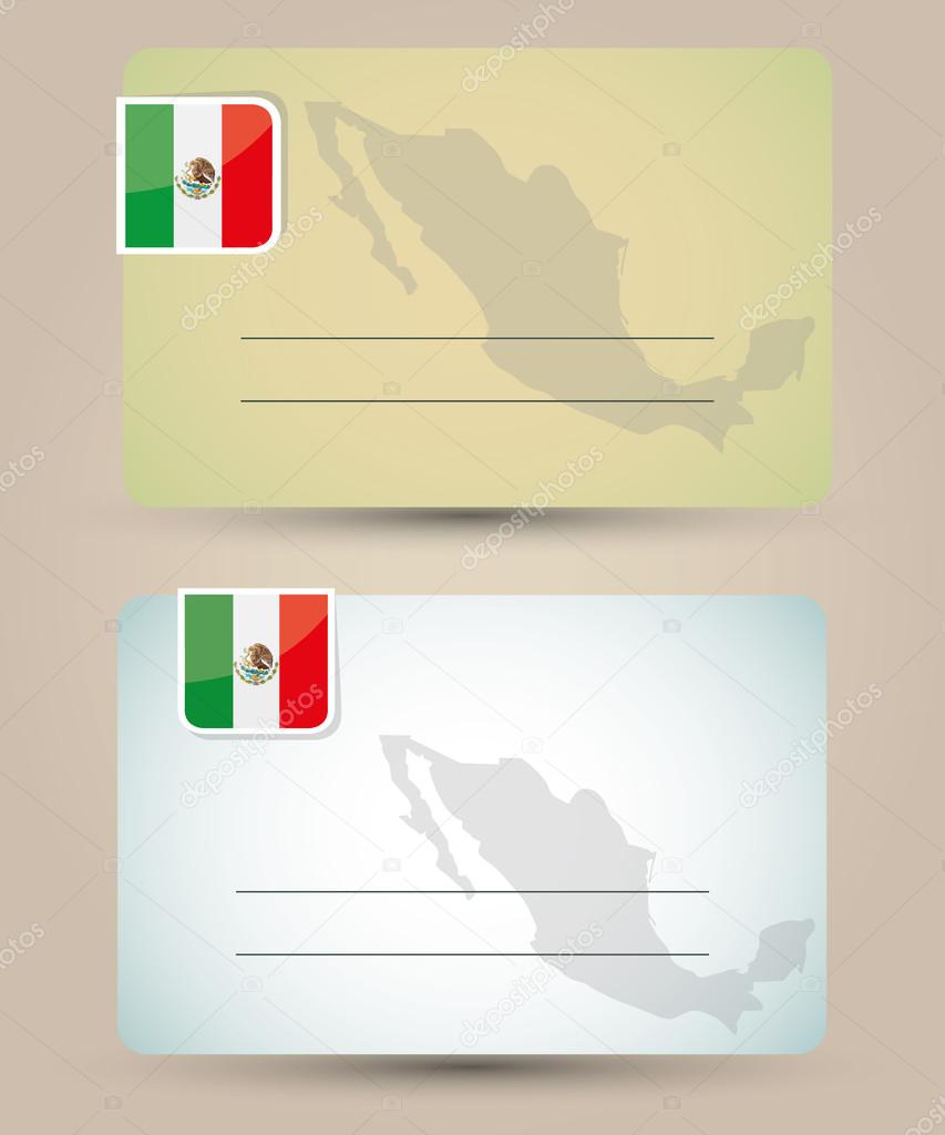 与船旗国和墨西哥的地图名片 图库矢量图像 C Isabel A