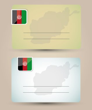 iş kartı bayrak ve Afganistan Haritası