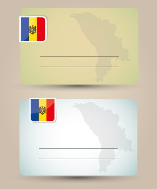 iş kartı bayrak ve moldova Haritası