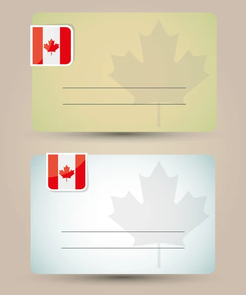 Visitekaartje met vlag en teken van canada — Stockvector