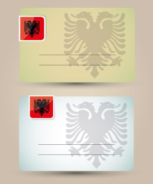iş kartı bayrak ve Arnavutluk arması