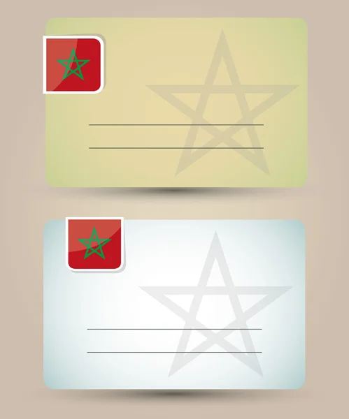 Visitkort med flagga och tecken på Marocko — Stock vektor