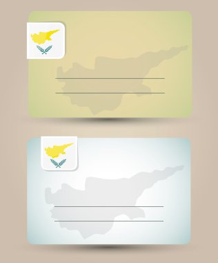 iş kartı bayrak ve Kıbrıs Haritası