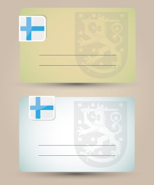 iş kartı bayrak ve Finlandiya arması