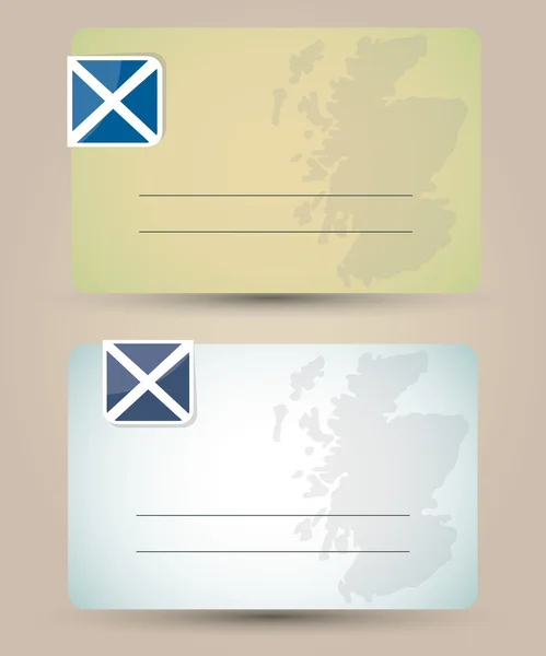 Business card with flag and map of Scotland — Stock Vector