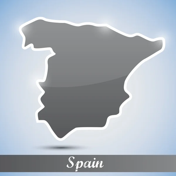 Glanzende pictogram in de vorm van Spanje — Stockvector